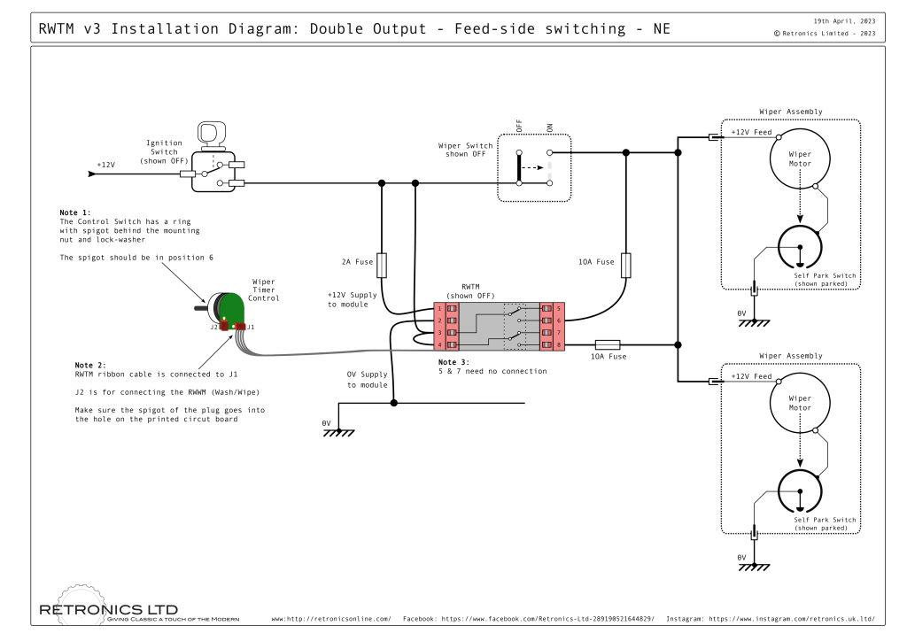 RWTM v3 Wiper Timer Kit (version 3) - Installation Diagram for Twin ...