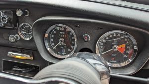 MGB GT dash with perfectly placed Hazard Light switch
